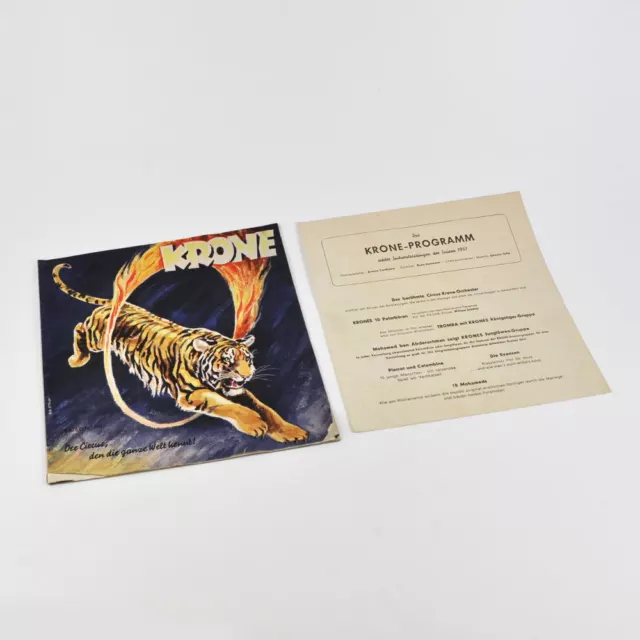Cirque Couronne Programme - Saison 1951 - Ancien Brochure de Cahier - Original