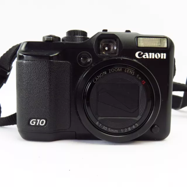 Canon PowerShot G10 14.7MP Digital Camera - Black - Working No Charger