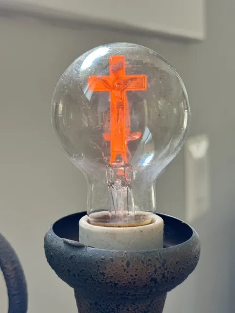 Vintage Aerolux Cross Crucifix Religious Catholic Figural Filament Light Bulb