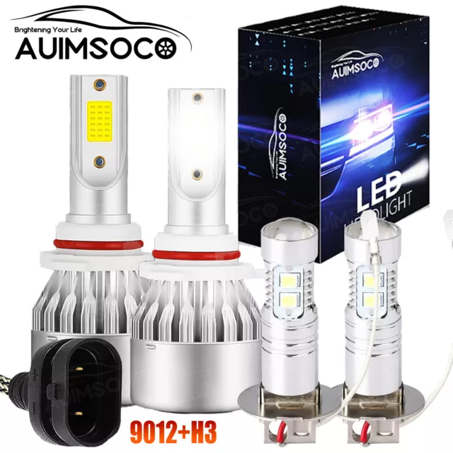 For Nissan Maxima 2004-2006 4PCs White LED Headlight Fog HI/LO Light Bulbs Kit