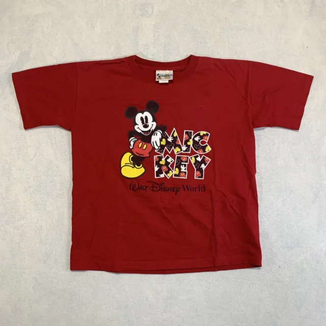 Walt Disney World Kids T Shirt Youth Large (10-12) Red Graphic Vintage