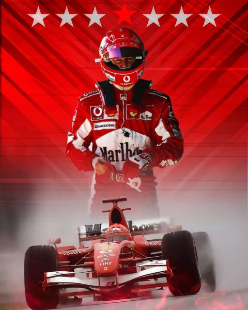 Michael Schumacher Poster 45X32Cm Historischer Champion Formel 1 Ferrari