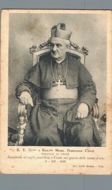 Pavia Vescovo Mons. Francesco Ciceri 1920 F. piccolo  non spedita