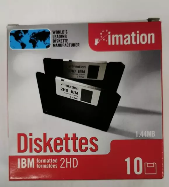 10 Stück Imation IBM formatted 2HD, Disketten 1,44MB 3,5" HD neu
