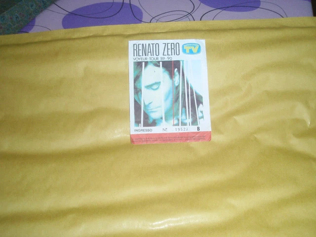 Renato Zero,Biglietto Concerto-Voyeur-Tour 89-90 1989.90,Originale,Ottimo