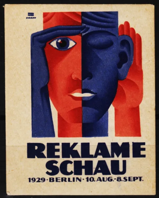 alte reklamemarke 1929 reklameschau berlin, bernhard/rosen        /0317