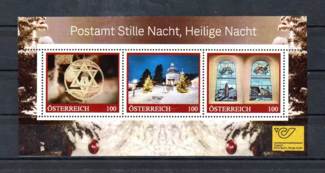 Österreich PM ME 3 Block Postamt Stille Nacht OBERNDORF Nennwert je 100 Cent **