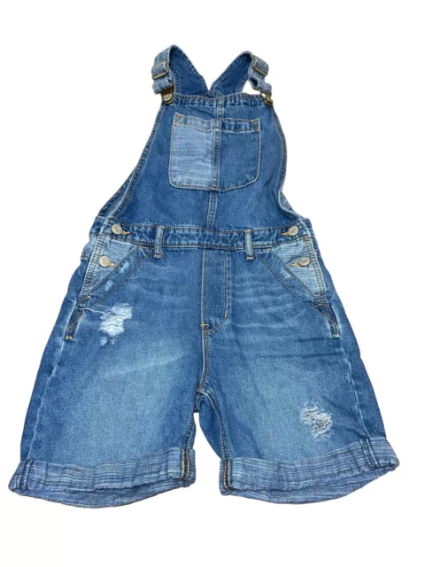 GAP KIDS Girl's Denim Distressed Jean Shortalls Medium Wash Size Large (10-11)