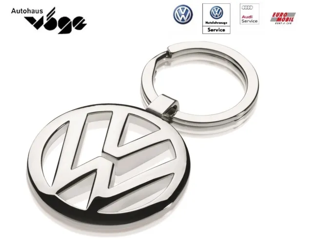 Original VW Schlüsselanhänger neues VW Logo silber schwarz 37mm