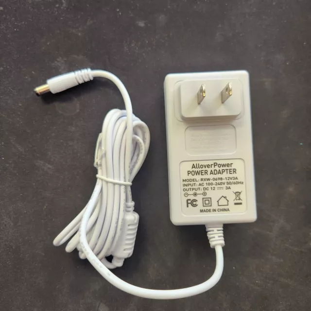 🌟AC-DC Power Supply Adapter Charger, 100V-240V 1.2a Input, 12v 3A 3000mA Output