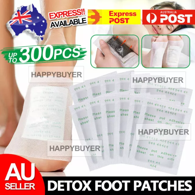 100 PCS Detox Foot Patches Pads Natural Plant Toxin Removal Sticky Adhesives AU