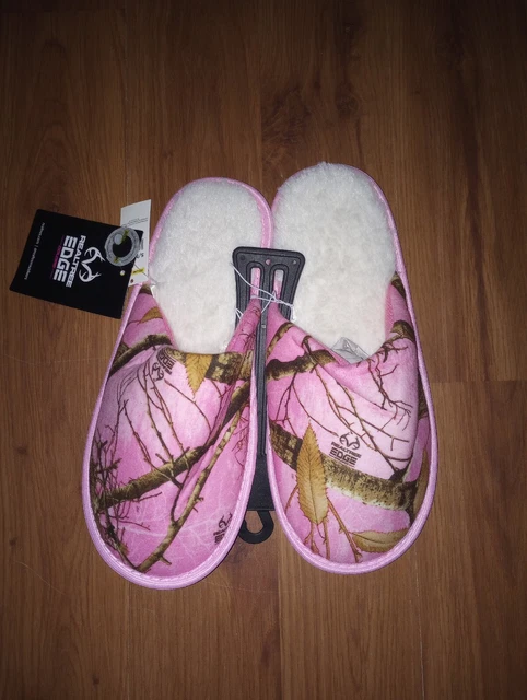 Realtree Edge Women's Size 7/8 Slippers Camo/Pink Nwt