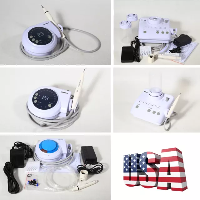 Dental Portable Ultrasonic Scaler + Handpiece + Tips +Wrench 5types USA STOCK