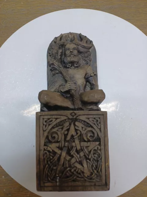 Seated Horned God Statue Dryad Design Pentacle Wiccan Witch Cernunnos Figure Vtg