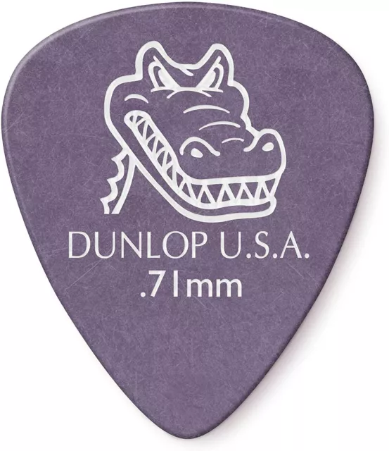 12 plettri chitarra basso Dunlop Gator Grip Standard 0.71mm guitar picks
