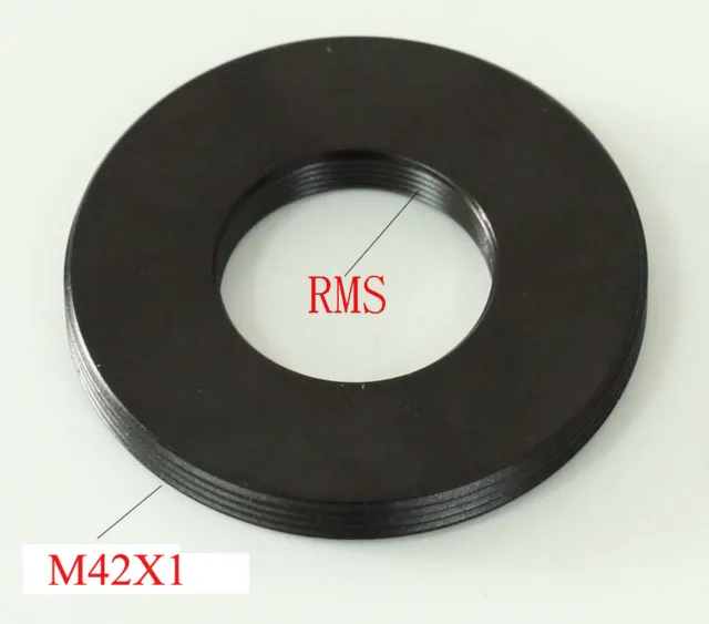 Adapter RMS Microscope Objective to Male M42 X 1 Adapter Flat without flange