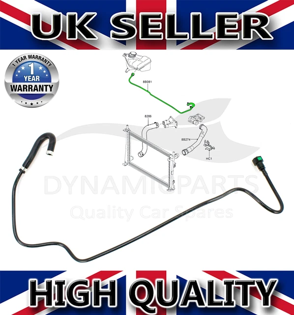 RADIATOR EXPANSION TANK Overflow Hose Pipe For Ford Fusion Fiesta Mk5