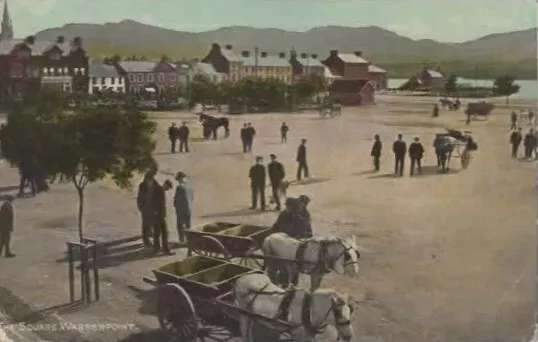 The Square , Warrenpoint - Vintage Postcard