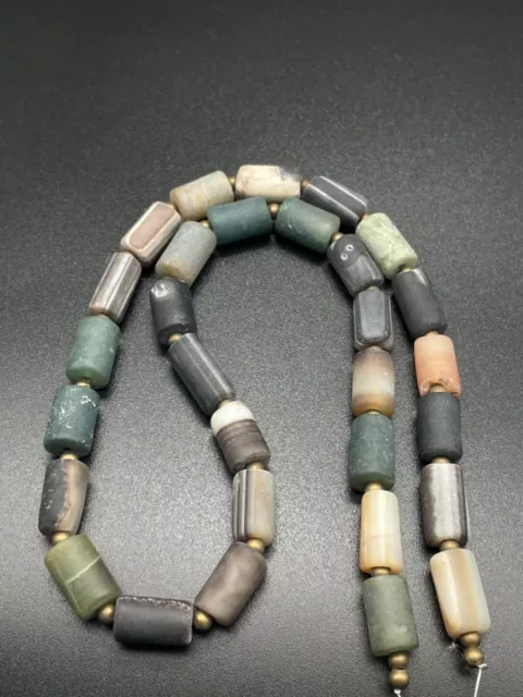 Ancient Himalayan African Afghan Nepal Tibetan Carnelian Agate Old Bead Necklace