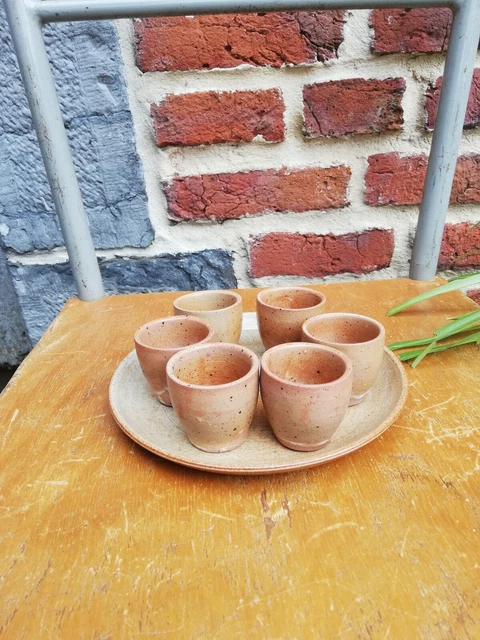 Service à Liqueur en Grès - 1 Plateau et 6 verres