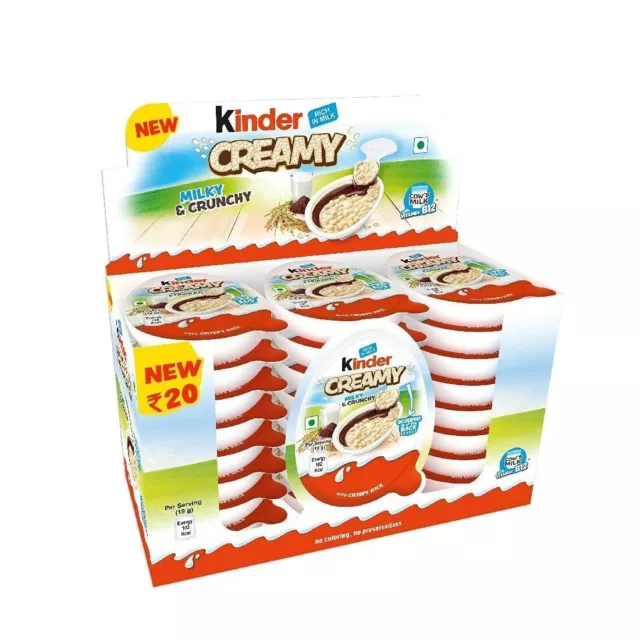 Kinder Lot de 24 chocolats crémeux au lait et au cacao avec riz extrudé, 456 g 3