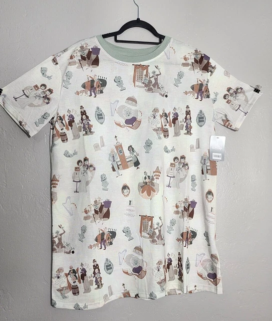 Disney Parks The Haunted Mansion Gray Sleep Shirt Long Tshirt Adult Large NEW
