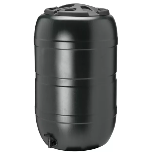 Ward BLACK Plastic Water Butt with Lockable Lid and Tap - GN325 - 210 Litre