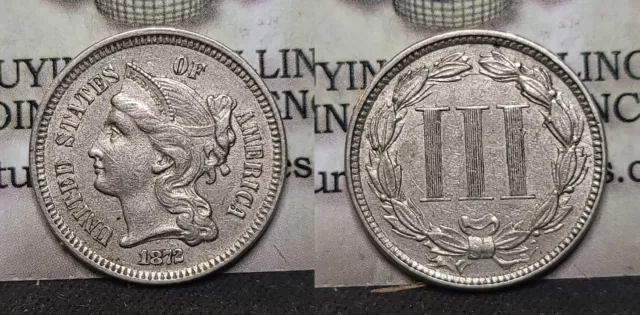 1872 Nickel Three Cent Piece 3c