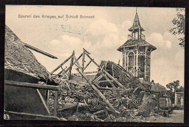 B323# Alte AK Feldpostkarte, zerstöres. Schloß Brimont, Marne, WK I, 28.02.1916