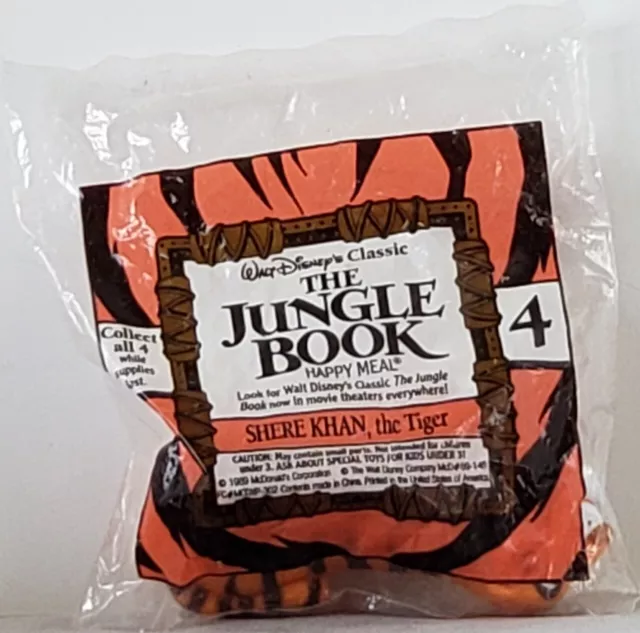 MIP McD McDonald's THE JUNGLE BOOK #4 SHERE KHAN the TIGER Disney 3.25" long