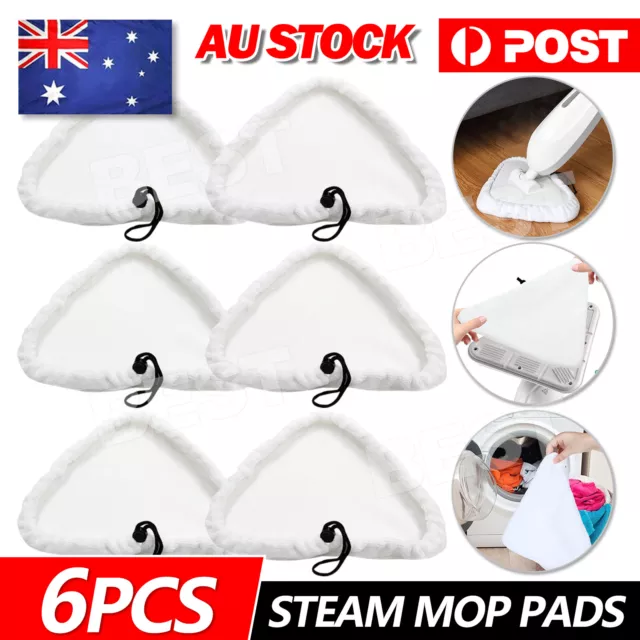 6pcs Replacement Cleaner For Steam Mop Pads Washable Microfibre Cloth Floor Pads