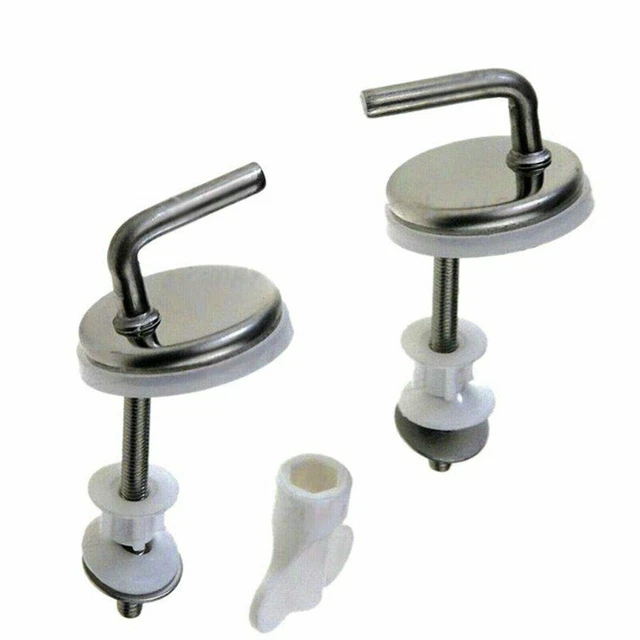 2 Pezzi Cerniere Tavoletta WC, Stabile e Durevole, Facile da Installare, Cerniere Copriwater, Cerniera per Sedile WC, M6 × 71 mm, Acciai Inossidabili, Compatibile con Haro, Luvett (argento