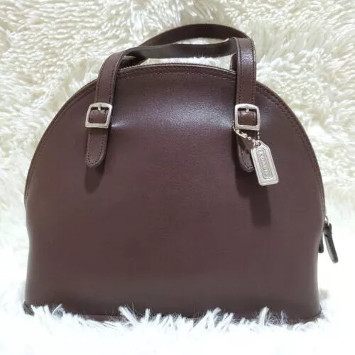Vintage Coach 9050 Mini Dome Satchel Brown Leather Handbag Used Very Good