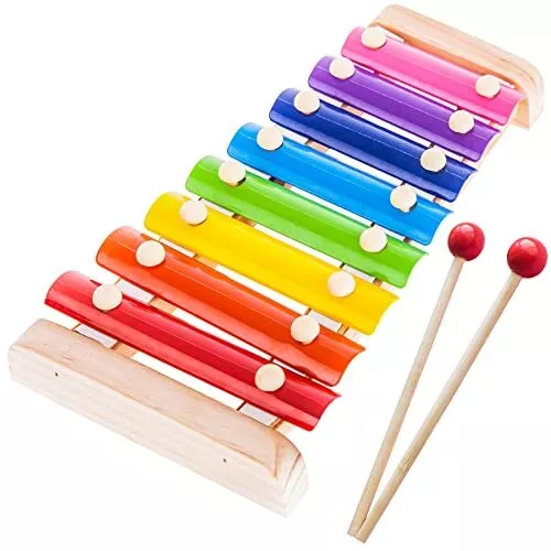 Retoo Kinder Xylophon, Glockenspiel Holzspielzeug, Musikinstrument für Kinder...