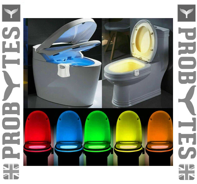 TOILET BOWL 8 Colors LED Night Light Motion Activated Seat Sensor Lamp
