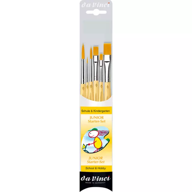 Set 6 pennelli fibra sintetica DA VINCI JUNIOR linea Scuola e Hobby (4218VINCI)