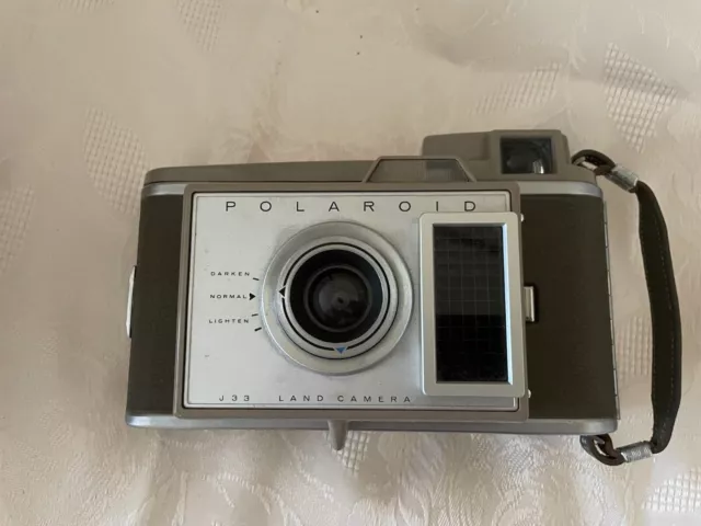 Vintage Polaroid J33 Land Camera w/Brown Leather Case 3