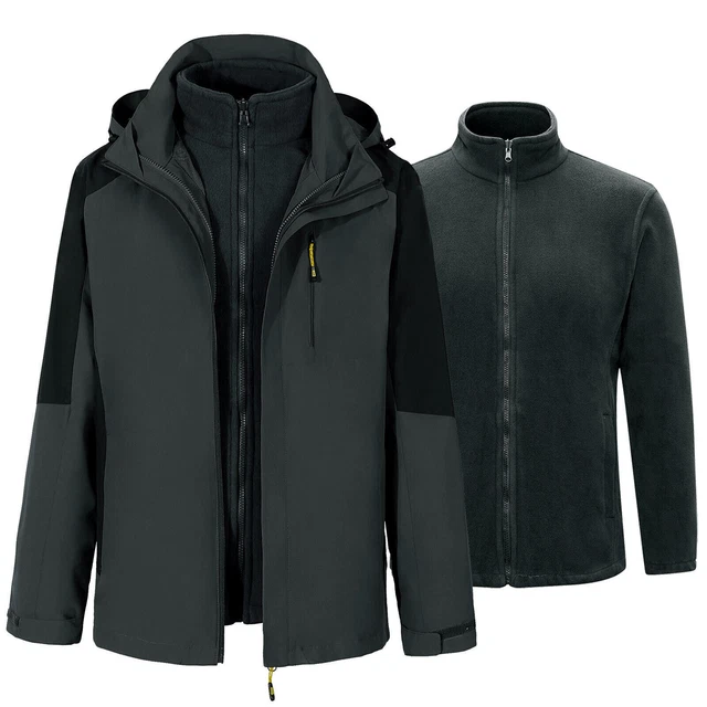 Mens Waterproof Winter Jacket Warm Windproof Coat Outdoor Ski Snow Hooded Jacket