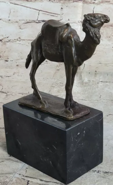 Camel Rider Animal Desert Arab Bronze Sculpture Figurine Art Deco Marble Base