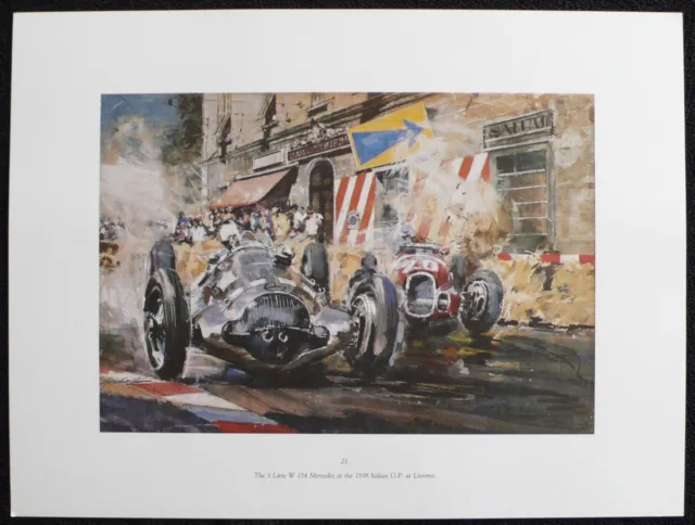 1938 Italian Grand Prix MERCEDES W 154 CARACCIOLA Walter GOTSCHKE Print