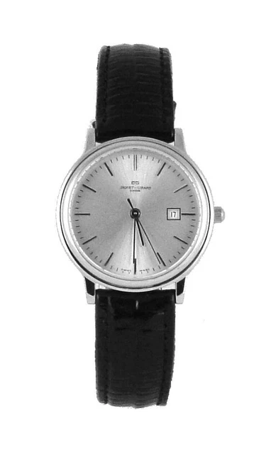 Montre Femme Jaquet-Girard - Cadran Chiffres Romains - Cuir Noir - Quartz - Swiss Made - Réf. 039.691