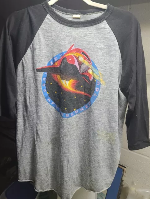 Vintage 1986 zz top afterburner world tour rock band single stitch raglan xl pop