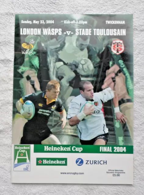 Heineken Cup Final Programme Toulouse London Wasps Rugby Union 2004