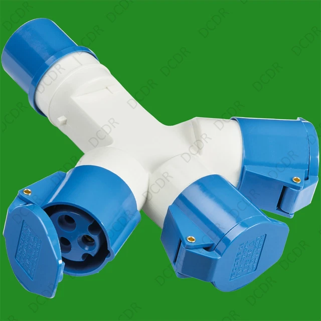 Blue IP44 Outdoor 16A 240V 3-Pin Industrial Socket - IEC60309 CEEFORM For Caravans