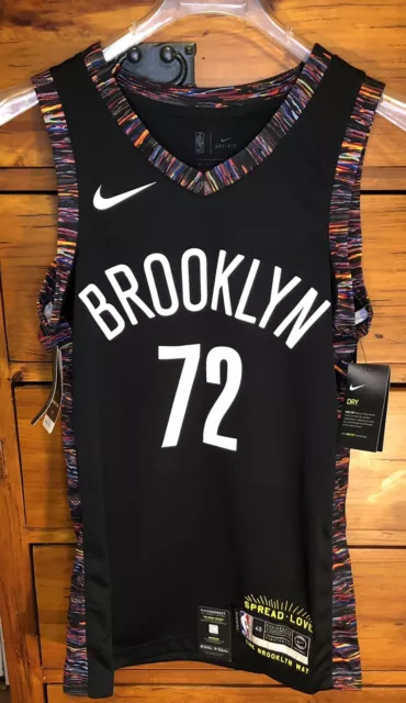 NIKE NBA BROOKLYN Nets Biggie Jersey Amarillo Stitched Swingman CU0193-728  L $89.99 - PicClick