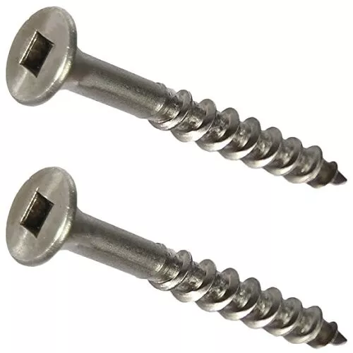 #8 x 1" Stainless Steel Deck Screws Square Drive Wood - Composite Decking 100 pc