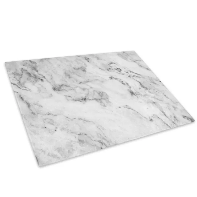 White Marble Funky Glass Chopping Board Kitchen Worktop Saver Protector