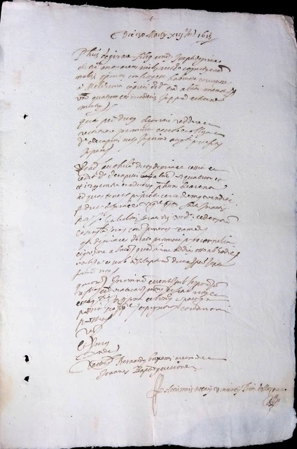 (C37)- Documenti Manoscritti Vari Seicenteschi  19 Pagine Scritte - Xvii° Secolo