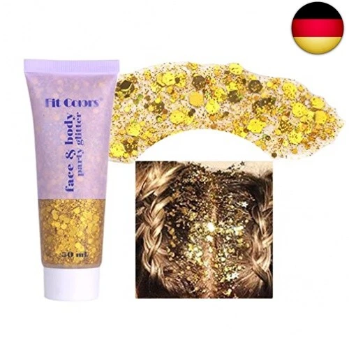 CkFyahp Body Glitzer Gel 50ML Meerjungfrau Pailletten Funkelnde Chunky Body