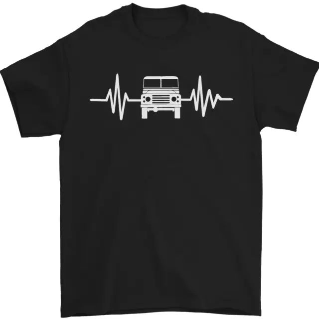 T-shirt da uomo 4x4 Heart Beat Pulse Off Roading 100% cotone